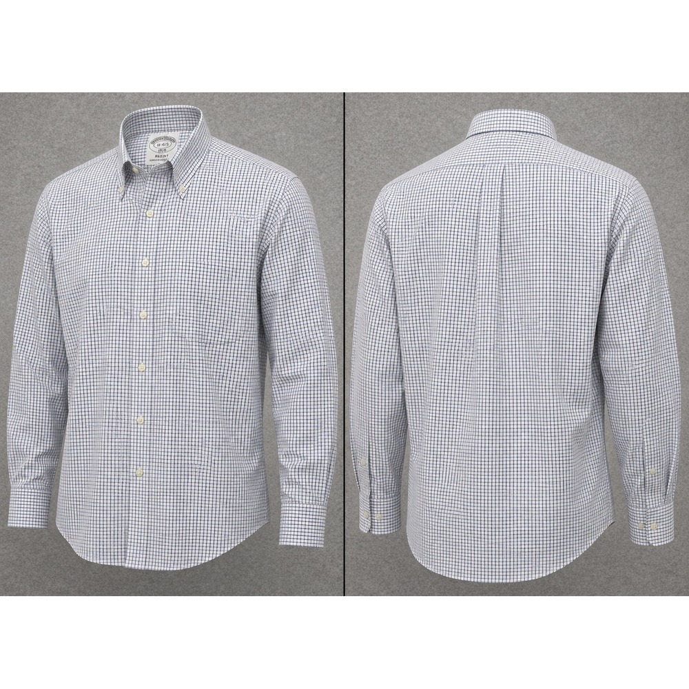 Brooks Brothers 1818 Regent Shirt Mens L 16 4/5 Blue Micro Check Classic Casual